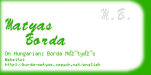 matyas borda business card
